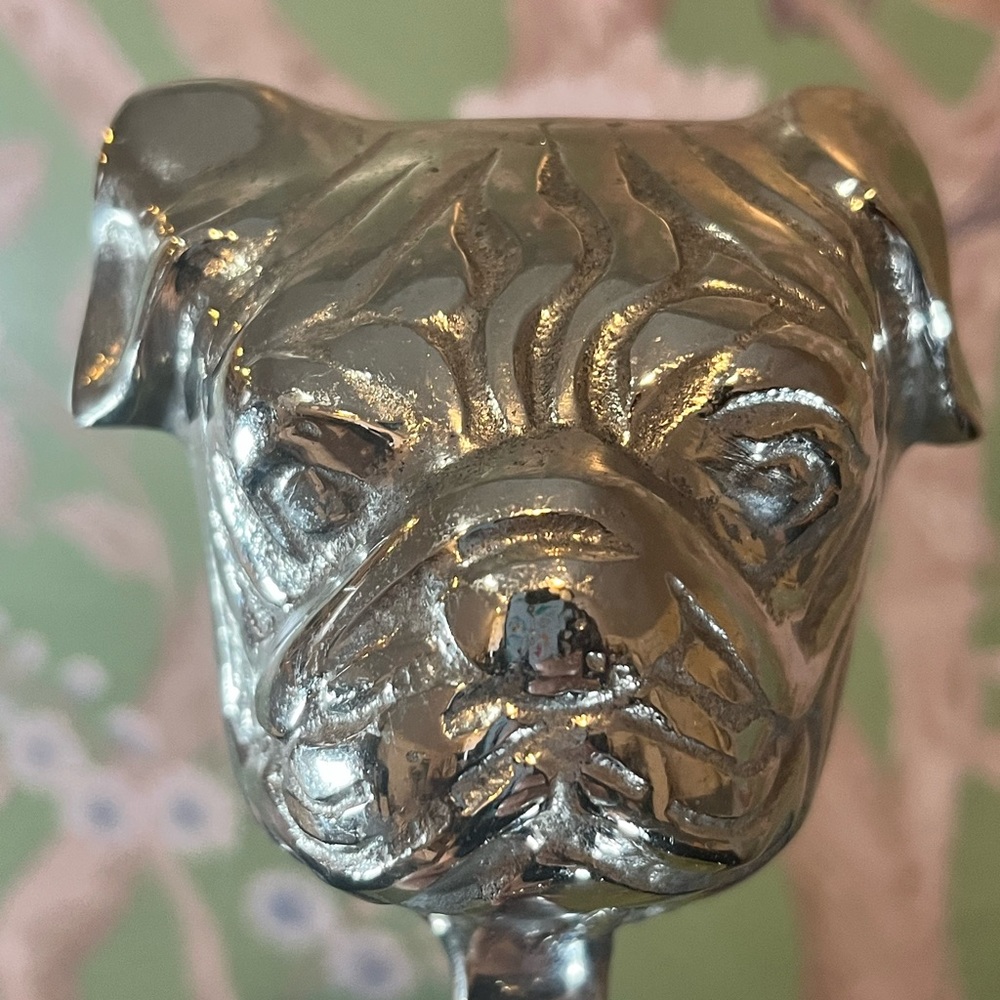 Vintage hand-forged pewter bulldog hook